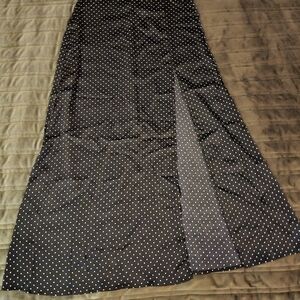 HALARA Black Maxi Skirt with White Dots, High Slit, High Waist, Size XS, New